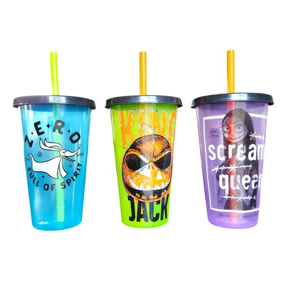 Zak Disney Nightmare Before Christmas Travel Tumbler Cups with straws GITD 25oz - Picture 1 of 6